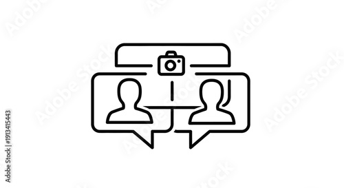Black line icon of two people talking.