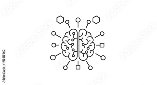 Brain with connected neural network.