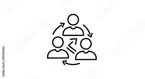 Three people communicating in a team.