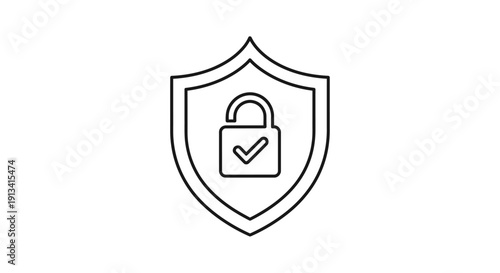 Shield with padlock icon symbol.