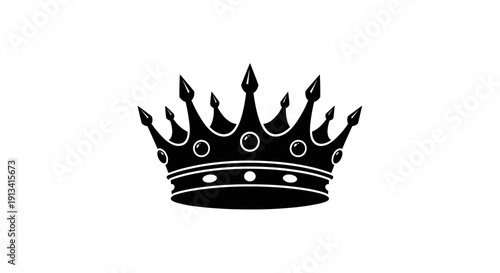 Elegant Black Crown Silhouette Symbolizing Royalty and Power.