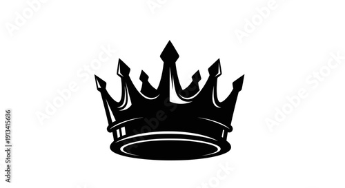 Elegant Black Crown Symbolizing Royalty and Power.