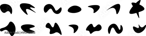 Blob shape organic set. Collection from abstract forms for design and paint. Liquid irregular blob shape elements graphic flat style .