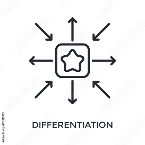 Differentiation Icon Outline Style. Vector Illustration For Graphic Design