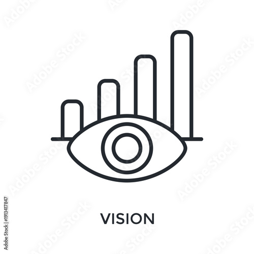 Vision Icon Outline Style. Vector Illustration For Graphic Design