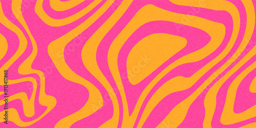 Abstract groovy vector background with fluid psychedelic wave pattern. Colorful retro inspired design for wallpaper, fabric, or graphic element.