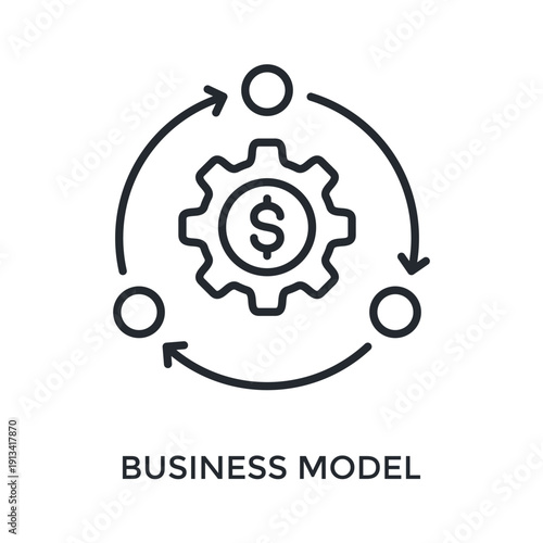 Business Model Icon Outline Style. Vector Illustration For Graphic Design