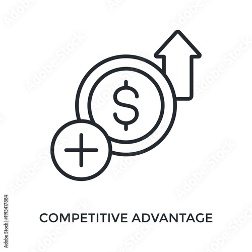 Competitive Advantage Icon Outline Style. Vector Illustration For Graphic Design