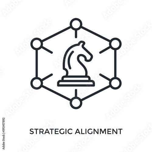 Strategic Alignment Icon Outline Style. Vector Illustration For Graphic Design