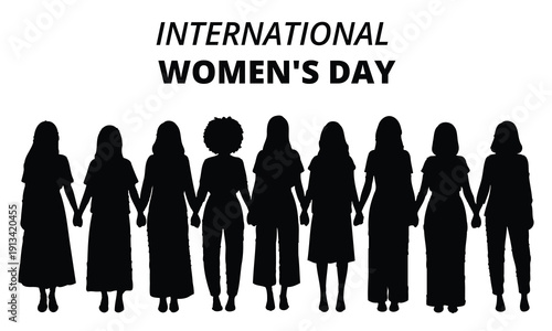 International women's day silhouette celebration unity empowerment