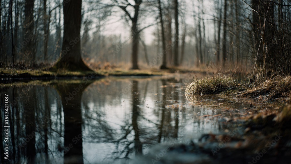 Obraz premium Reflections in a Forest Pond