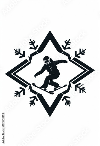 Snowboarder in a Star-like Design