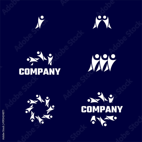 generic people logo design,generic people logo,vector,silhouette,icon,symbol,abstract,circle,family
