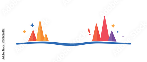 Emotional asymmetry and maintaining calm advantage when others escalate emotionally, a smooth steady line continuing forward while sharp spikes rise around it symbolizing composure