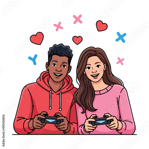 Couple Playing Video Games Together.