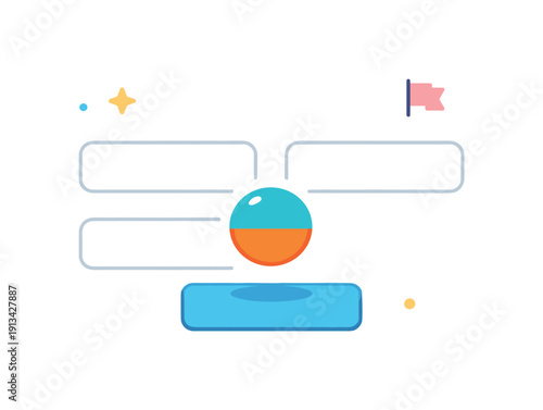 Strategic quiet buffering and preserving optionality in professional planning where decisions are intentionally kept reversible for longer, a single active element hovering near an