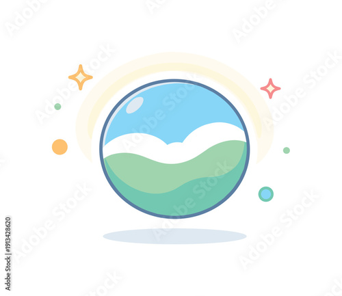 Existing in a state of pure presence without intention or evaluation expressed through cosmic neutrality, a single planet calmly suspended in open space with a soft fading halo