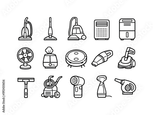 Home cleaning appliances: vacuum cleaner, steam mop, carpet cleaner, air purifier, dehumidifier, fan, humidifier, robot vacuum, handheld vacuum, floor scrubber, window cleaner,