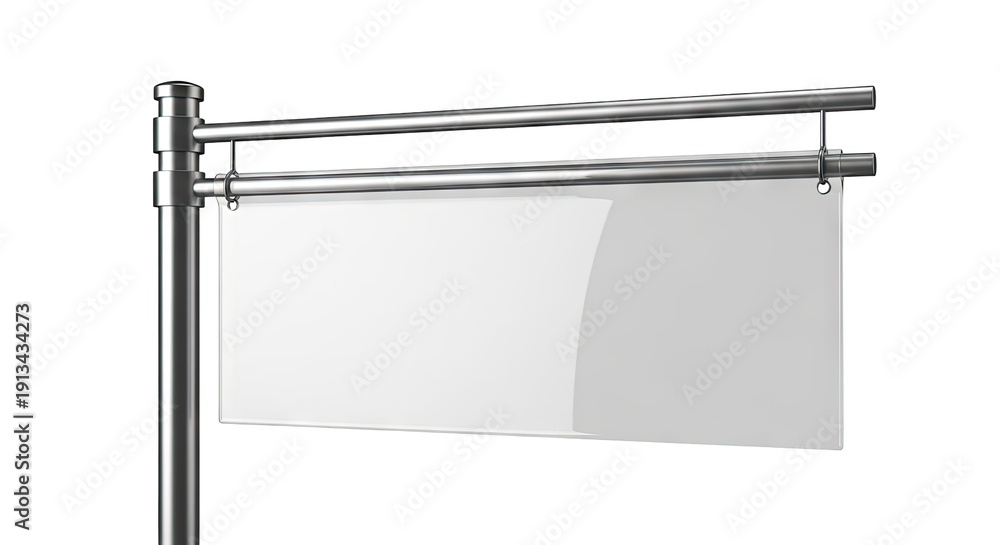 Obraz premium Blank Transparent Sign on Metal Pole