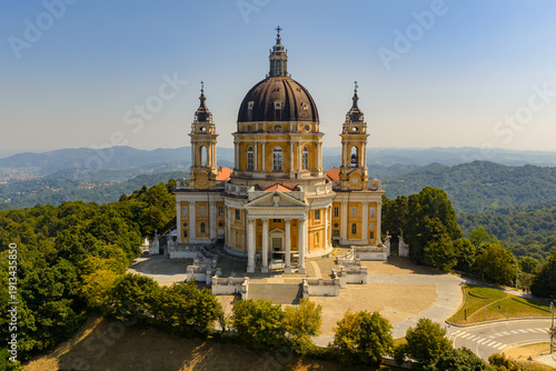 Basilica of Superga dome and terrace - Turin, Italy