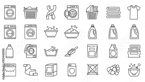 Collection of Everyday Household and Grocery Item Icons for Design Projects.