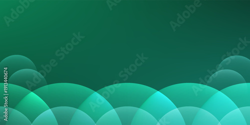 Overlapping Green Circles with Gradient Background,