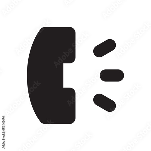 Black phone ringing icon vector