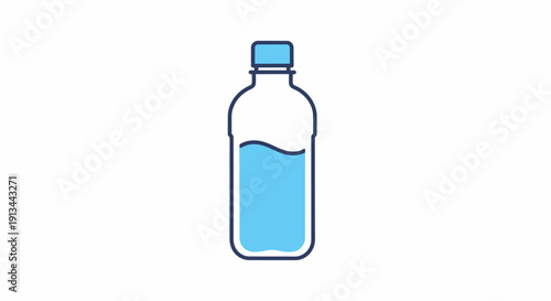 Clear Plastic Water Bottle with Blue Liquid.