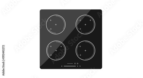 Black Glass Four Burner Electric Cooktop.