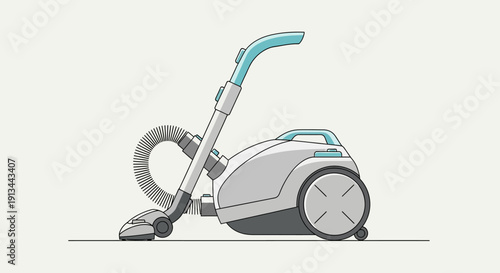 Modern Vacuum Cleaner with Handle and Wheels.