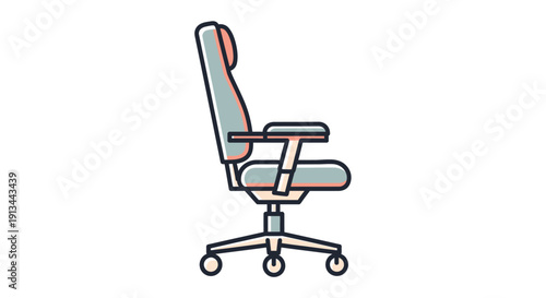 Modern Office Chair with Adjustable Armrests.