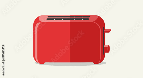 Red Toaster Appliance Kitchenware Domestic Utensil.