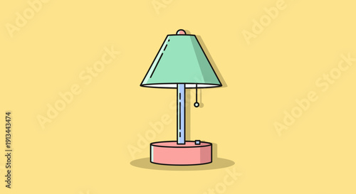 Simple Table Lamp with Green Shade.