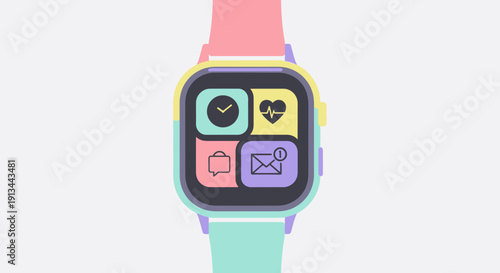Smartwatch with notifications on digital display.
