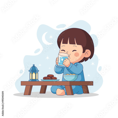 Girl breaking fast ramadan