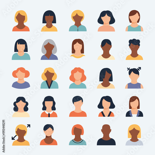 Diverse Female Avatars Set