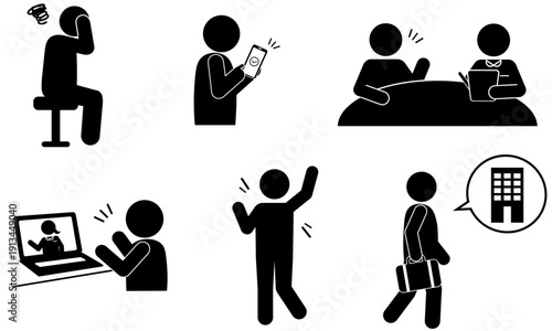 カウンセリングから社会復帰までの流れピクトグラム