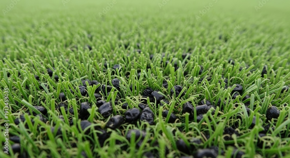 Obraz premium Green grass with dark soil background.