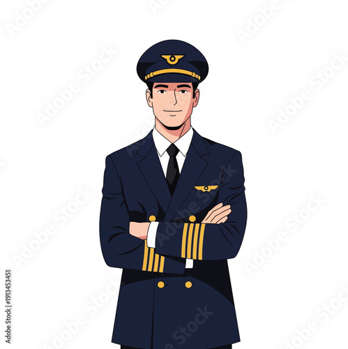 A young man with a backpack and suitcase is ready for his next journey, surrounded by travel-related icons, representing the excitement of exploration and adventure