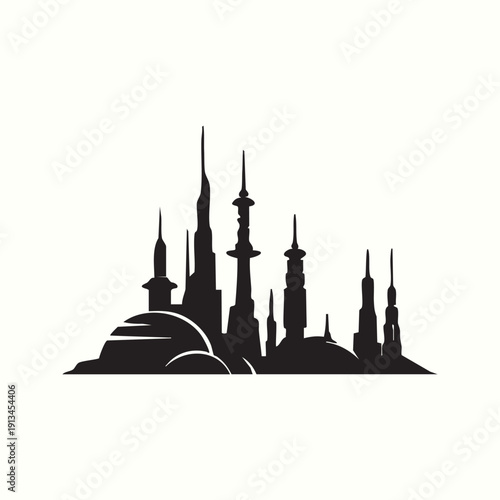 silhouette of mosque