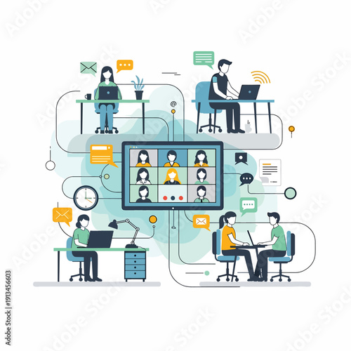 Remote Team Meeting Online