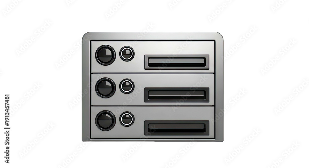 Obraz premium 3D Render of a Stacked Audio Component Unit