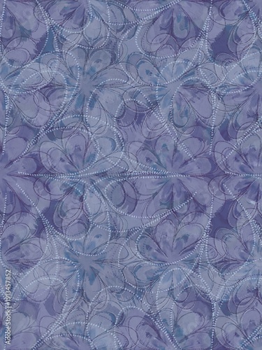 Abstract floral stitched background water color pattern