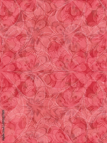 Textured floral wallpaper background with textures and stitched elements