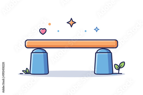 Quiet endurance and the ability to hold steady through prolonged pressure, a smooth horizontal beam supported evenly at both ends representing patience, reliability, and silent