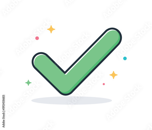 Quiet confidence rooted in inner certainty rather than external signals, a simple solid checkmark standing alone without surrounding indicators expressing assurance, self-trust,