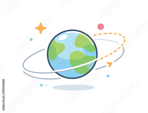 Recognizing subtle shifts in direction before major change occurs expressed through cosmic drift, a planet gently altering its orbit with barely visible adjustment lines