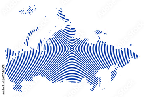 Blue Circle Lines Russia Map Europe Country