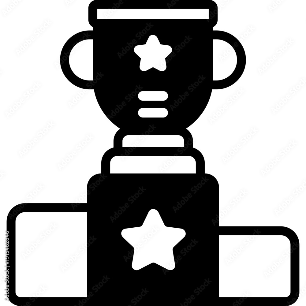 Obraz premium achievement trophy glyph icon
