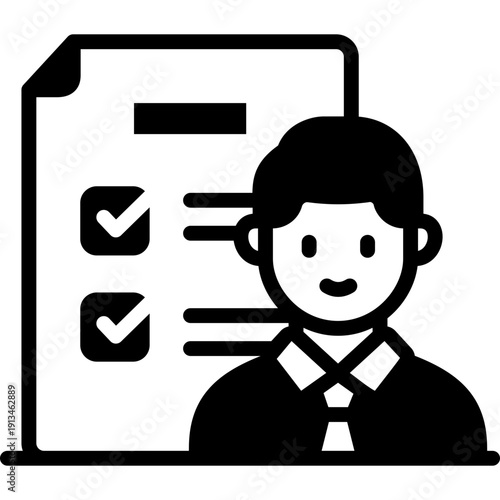 evaluation glyph icon